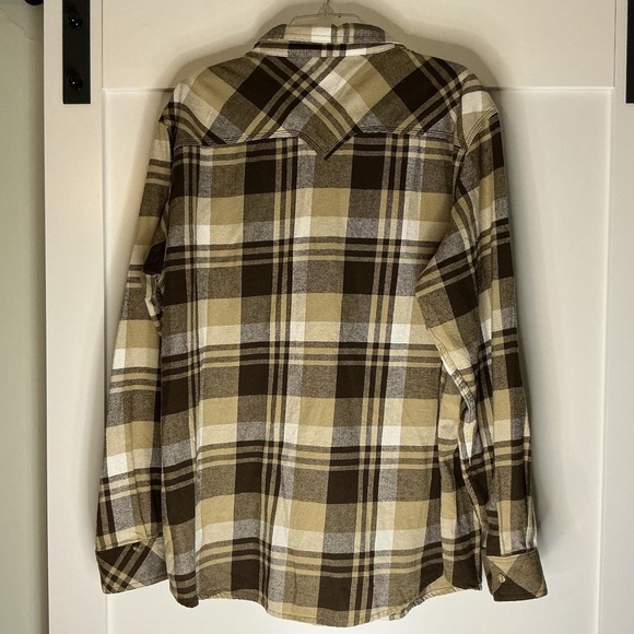 Legendary Whitetails flannel shirt mens XL button up Brown White plaid Gorpcore - Picture 1 of 2